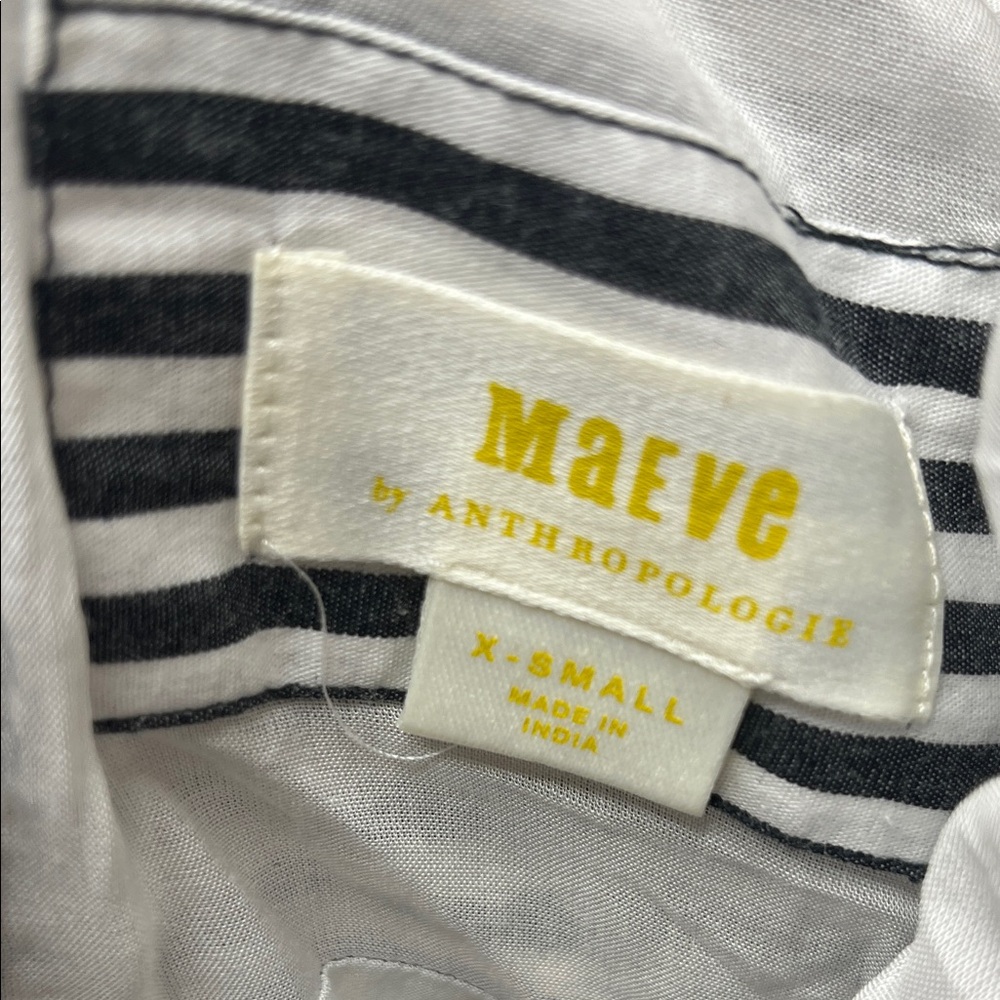 Anthropologie Black & White Striped Tie-Waist Cami - Picture 2 of 3